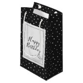 裁縫針誕生日水玉模様 スモールペーパーバッグ (正面アングル)