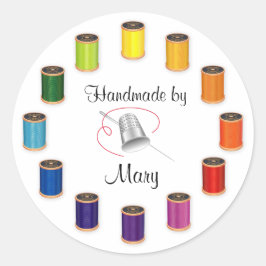 裁縫、シンブル、ニードルとスレッドをカスタマイズ ラウンドシール