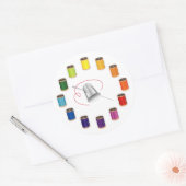 裁縫、シンブル、針と糸 ラウンドシール (封筒)