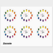 裁縫、シンブル、針と糸 ラウンドシール (シート)