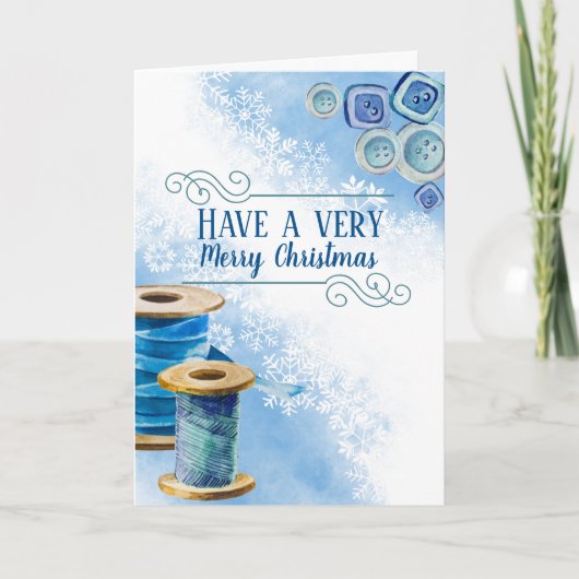 裁縫・シームストレスの手作りギフト用スレッドボタン シーズンカード (正面)