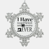 裁縫・ファブリック・ホリデーが不十分 スノーフレークピューターオーナメント (正面)