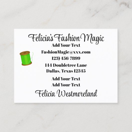 裁縫 名刺 (裏面)