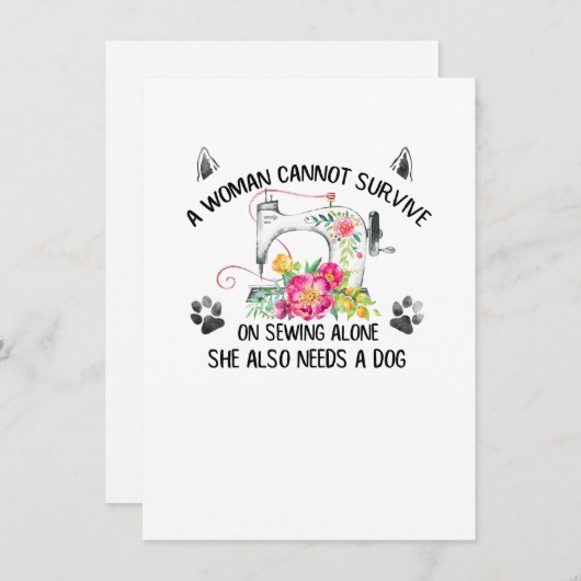 裁縫|女性は一人で生き延びは裁縫できない 招待状 (正面/裏面)