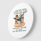 裁縫|家を掃感じ除したい ラージ壁時計 (傾斜)