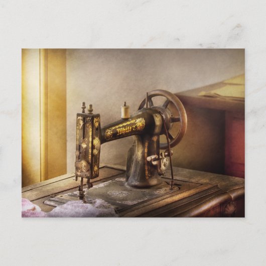 裁縫 – 白黒裁縫機 ポストカード (正面)