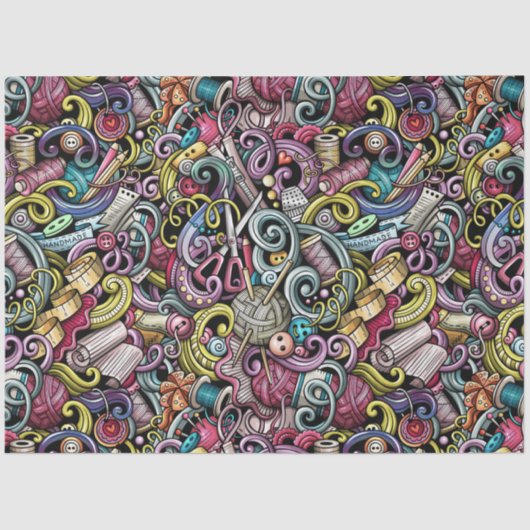 裁縫-編み物ギフトラップティッシュ 薄葉紙 (正面)