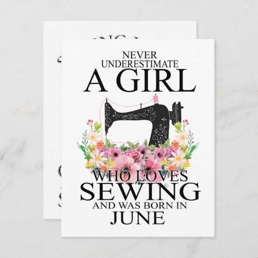 裁縫 |誰が裁縫を愛し、6月生まれだった 招待状 (正面/裏面)