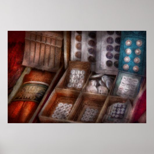 裁縫 – 販売のための新しいボタン ポスター (正面)