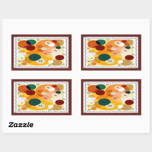 裁縫 長方形シール (シート)