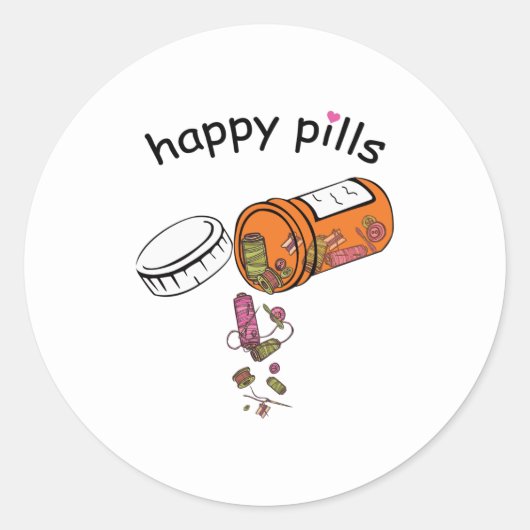 裁縫 | Happy Pills裁縫 ラウンドシール (正面)