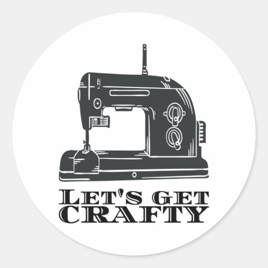 裁縫- Let's Get Crafty ラウンドシール (正面)