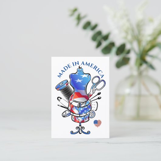 裁縫- Made in America名刺 名刺 (スタンド正面)