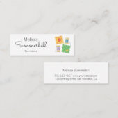 裁縫、Seamstress、ドレスメーカー スキニー名刺 (正面/裏面)