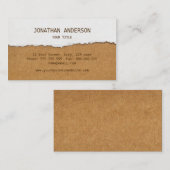 裂かれた紙およびボール紙の名刺 名刺 (正面/裏面)