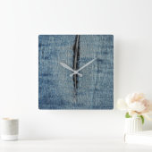 裂けたジーンズ スクエア壁時計 (ホーム)