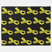 裂けたリボン/戦士…子宮内膜症 フリースブランケット (正面(横))