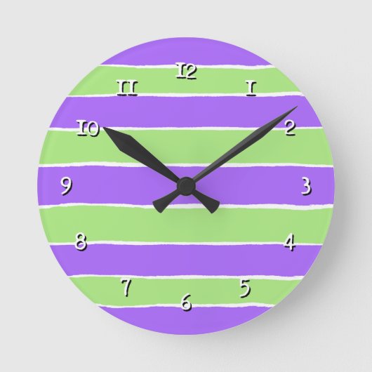 裂けストライプの紙 ラウンド壁時計 (正面)