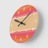 裂け目のあるクリスマス包装紙 ラウンド壁時計 (傾斜)