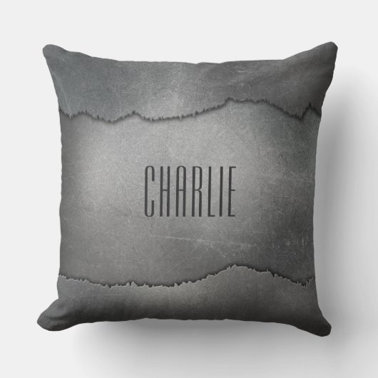 裂フェイク裂した金属カスタムモノグラム装飾用クッション クッション (正面)