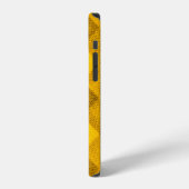 装丁ギンガムの明るい黄色のテクスチャー iPhoneケース (左側面)