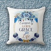 装備者は神のグレイスブルー金ゴールドフローラリース クッション