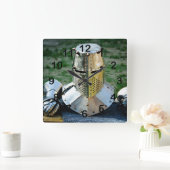 装甲 スクエア壁時計 (ホーム)