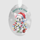 装飾いけなの白いフランスのブルドッグ オーナメント (裏面)