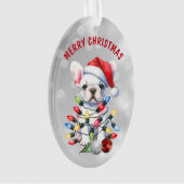 装飾いけなの白いフランスのブルドッグ オーナメント (正面)