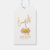 装飾おめでとうゴールデンキャップ卒業ギフトラベル ギフトタグ (正面)