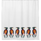 装飾おもしろいフェスティバル縁ど鳥 シャワーカーテン (正面)