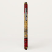 装飾されたインドゾウの赤および金ゴールド Case-Mate iPhoneケース (裏面/左)