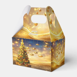 装飾されたクリスマスツリーのお菓子箱 フェイバーボックス