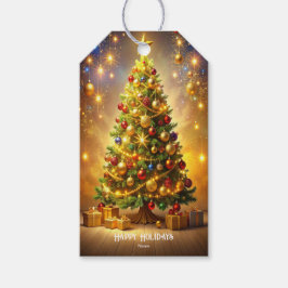 装飾されたクリスマスツリーのギフトタグ ギフトタグ