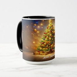 装飾されたクリスマスツリー ホリデーマグ マグカップ