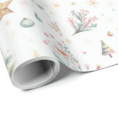 装飾されたフェスティバルクリスマスラッピング紙 ラッピングペーパー (ロールコーナー)