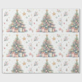 装飾されたフェスティバルクリスマスラッピング紙 ラッピングペーパー (フラット)