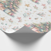 装飾されたフェスティバルクリスマスラッピング紙 ラッピングペーパー (角)