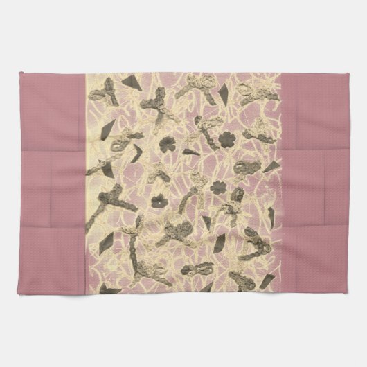 装飾されたフローティングボウ キッチンタオル (横)