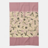 装飾されたフローティングボウ キッチンタオル (縦)