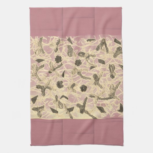 装飾されたフローティングボウ キッチンタオル (縦)