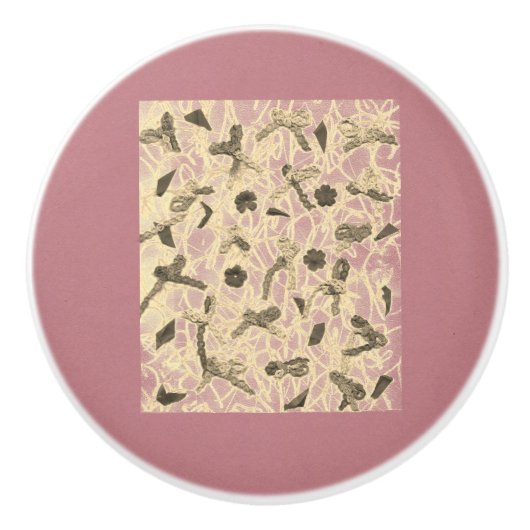 装飾されたフローティングボウ セラミックノブ (正面)