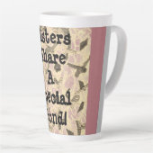 装飾されたフローティング・ボウズ・シスター カフェラテマグ (右アングル)