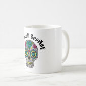 装飾された抽象的なドクロのマグカップ コーヒーマグカップ (正面右)