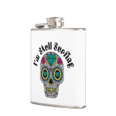 装飾された抽象的なドクロの水筒 フラスク (左)