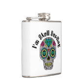 装飾された抽象的なドクロの水筒 フラスク (右)