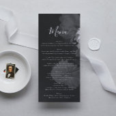 装飾された白黒のフローラ結婚ズ メニュー