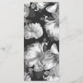 装飾された白黒のフローラ結婚ズ メニュー (裏面)