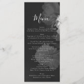 装飾された白黒のフローラ結婚ズ メニュー (正面)