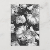 装飾された白黒ヴィンテージ結婚フローラ 出欠カード (裏面)